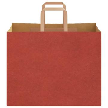 Red Paper Bags with Handles - 250 pcs, 32x22x24 cm