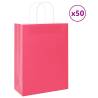  Paper Bags 50 pcs with Handles Pink 26x12x35 cm Colour pink Size 26 x 12 x 35 cm Quantity in Package 50 