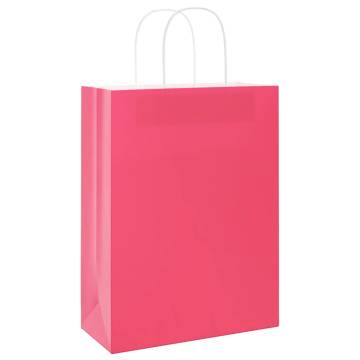 Pink Paper Bags with Handles - 50 pcs | Hipo Market