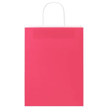 Pink Paper Bags with Handles - 50 pcs | Hipo Market