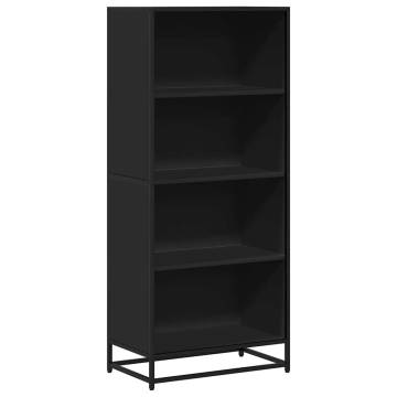 Stylish Black Bookcase - 60x35x139 cm Engineered Wood