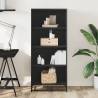 Stylish Black Bookcase - 60x35x139 cm Engineered Wood