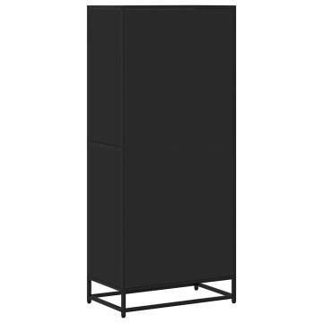 Stylish Black Bookcase - 60x35x139 cm Engineered Wood