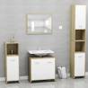  Bathroom Furniture Set White and Sonoma Oak Engineered Wood Colour white and sonoma oak Number of 1 Number of Pieces 2 