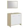 Stylish Bathroom Furniture Set - White & Sonoma Oak