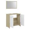 Stylish Bathroom Furniture Set - White & Sonoma Oak