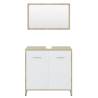 Stylish Bathroom Furniture Set - White & Sonoma Oak