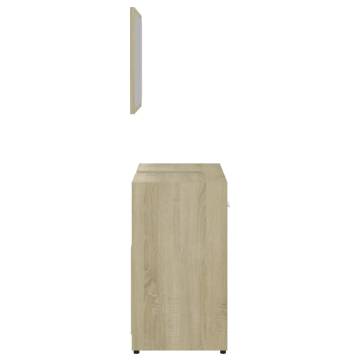 Stylish Bathroom Furniture Set - White & Sonoma Oak