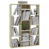 Stylish Room Divider Book Cabinet - White & Sonoma Oak 100x24x140