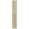 Stylish Room Divider Book Cabinet - White & Sonoma Oak 100x24x140