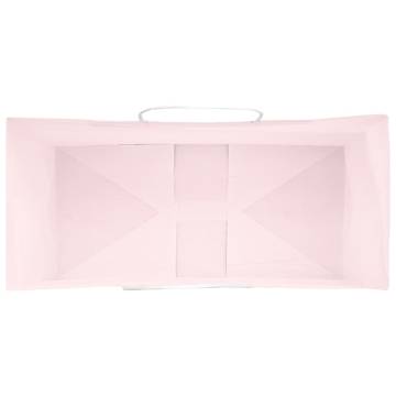 Pink Paper Bags with Handles - 250 pcs | HipoMarket