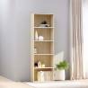  5-Tier Book Cabinet White and Sonoma Oak 60x30x189 cm Engineered Wood Colour white and sonoma oak Size 60 x 30 x 189 cm Quantity in Package 1 