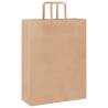 50 Pcs Brown Paper Bags with Handles - Eco-Friendly Packaging