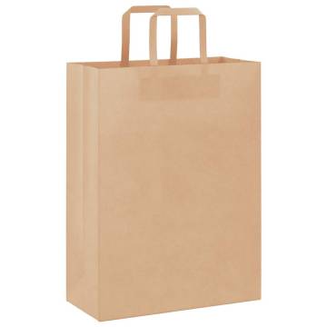 Brown Paper Bags with Handles - 50 pcs | Eco-Friendly Packaging