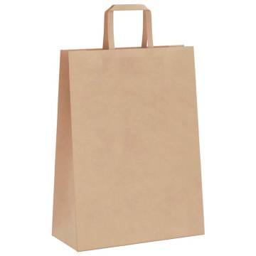 Brown Paper Bags with Handles - 50 pcs | Eco-Friendly Packaging