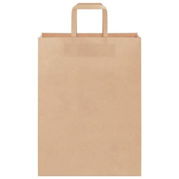 Brown Paper Bags with Handles - 50 pcs | Eco-Friendly Packaging