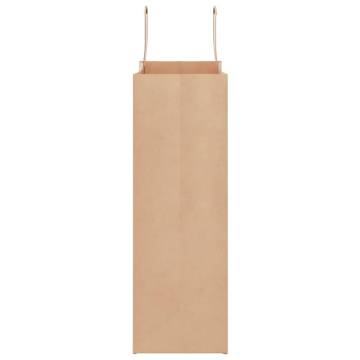 Brown Paper Bags with Handles - 50 pcs | Eco-Friendly Packaging