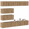 6 Piece Wall-Mounted TV Cabinet Set - Artisan Oak Finish