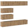 6 Piece Wall-Mounted TV Cabinet Set - Artisan Oak Finish