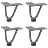 Hairpin Table Legs 4 pcs Natural Steel - 10 cm Solid Steel