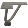 Hairpin Table Legs 4 pcs Natural Steel - 10 cm Solid Steel