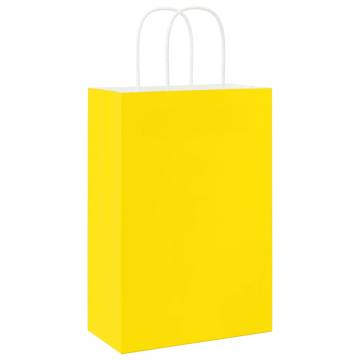 250 Yellow Paper Bags with Handles | Eco-Friendly Packaging