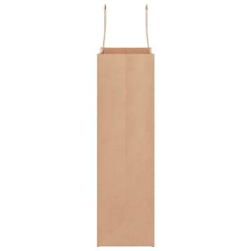 50 Pcs Brown Paper Bags with Handles - Eco-Friendly Packaging