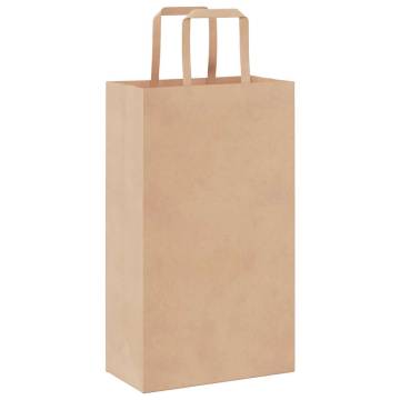 50 Pcs Brown Paper Bags with Handles - Eco-Friendly Packaging