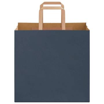 Blue Paper Bags with Handles - 50 Pcs | Sustainable Packaging