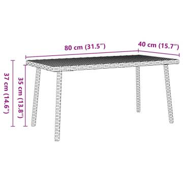 Garden Coffee Table Rectangular Grey - 80x40 cm | Hipo Market