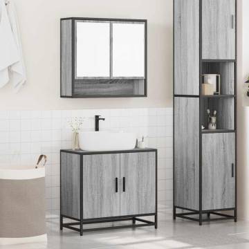 2 Piece Grey Sonoma Bathroom Furniture Set - Stylish & Durable