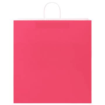 Pink Paper Bags with Handles - 250 pcs, 45x17x48 cm