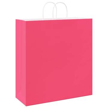 Pink Paper Bags with Handles - 250 pcs, 45x17x48 cm