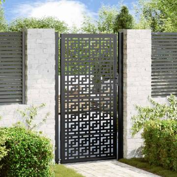 Garden Gate Black 105x180 cm Steel Cross Design | Hipo Market