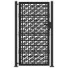 Garden Gate Black 105x180 cm Steel Cross Design | Hipo Market