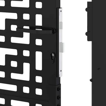 Garden Gate Black 105x180 cm Steel Cross Design | Hipo Market