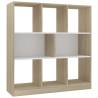 Book Cabinet White & Sonoma Oak - Stylish Storage Solution