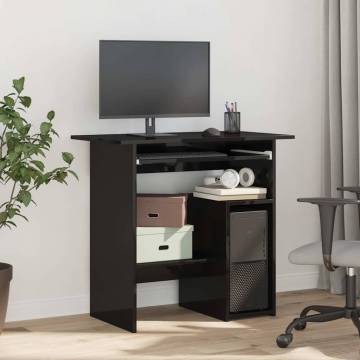 High Gloss Black Desk - Modern & Durable | HipoMarket