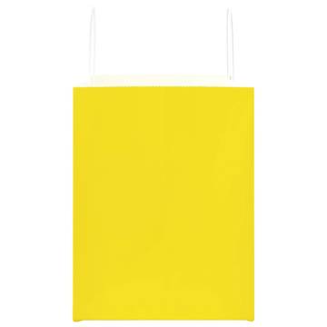 250 Yellow Paper Bags with Handles | Eco-Friendly Packaging