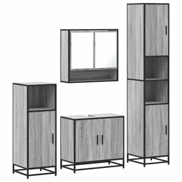 4 Piece Grey Sonoma Bathroom Furniture Set | Hipomarket