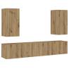 Wall Mounted TV Cabinets - 4 pcs Artisan Oak | HipoMarket