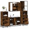  4 Piece Bathroom Furniture Set Smoked Oak Engineered Wood Colour smoked oak Number of 1 