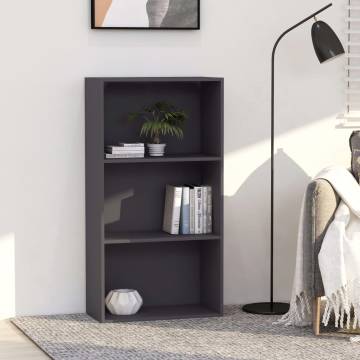 3-Tier Book Cabinet Grey - Modern Storage Solution | HipoMarket