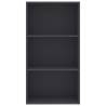 3-Tier Book Cabinet Grey - Modern Storage Solution | HipoMarket