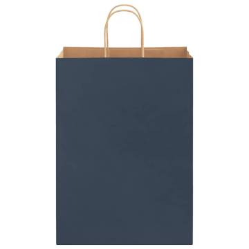 Sustainable Blue Paper Bags with Handles - 250 pcs | HipoMarket