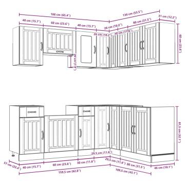 11 Piece Kitchen Cabinet Set | Lucca Sonoma Oak - Hipomarket