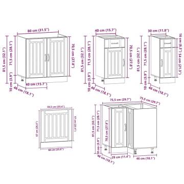 11 Piece Kitchen Cabinet Set | Lucca Sonoma Oak - Hipomarket