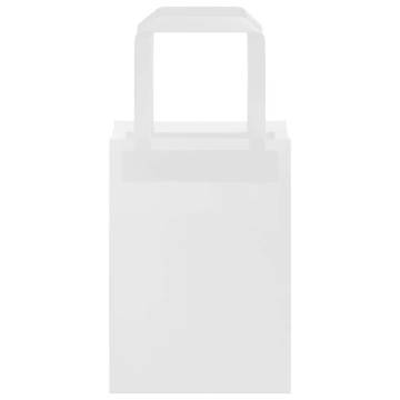 250 Paper Bags with Handles - Eco-Friendly White Kraft Bags