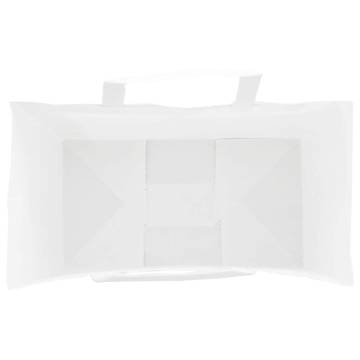 250 Paper Bags with Handles - Eco-Friendly White Kraft Bags