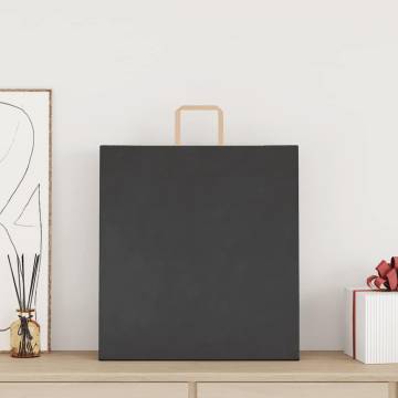 50 Black Paper Bags with Handles - Eco-Friendly Packaging